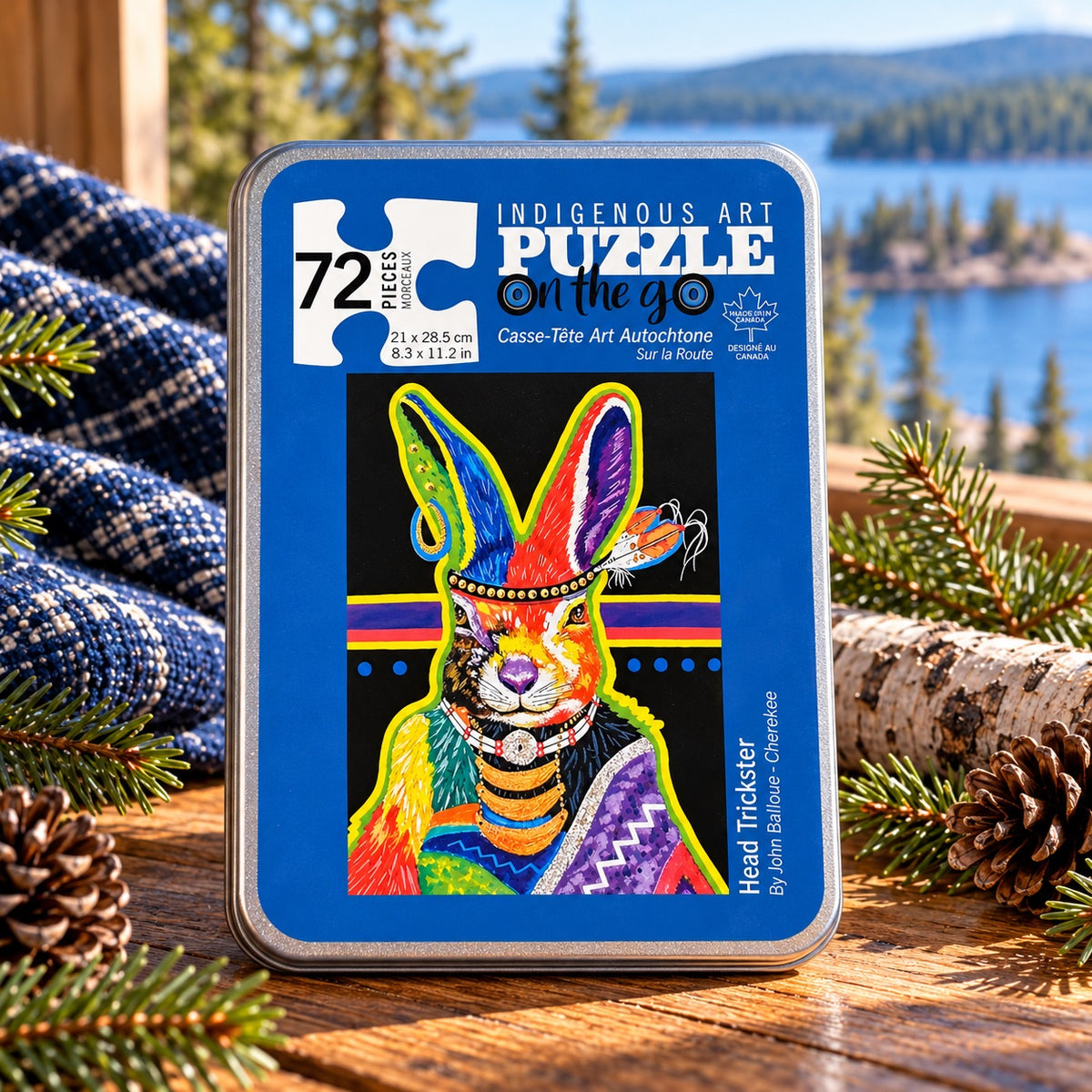 Head Trickster Indigenous Art Puzzle - 72 pieces