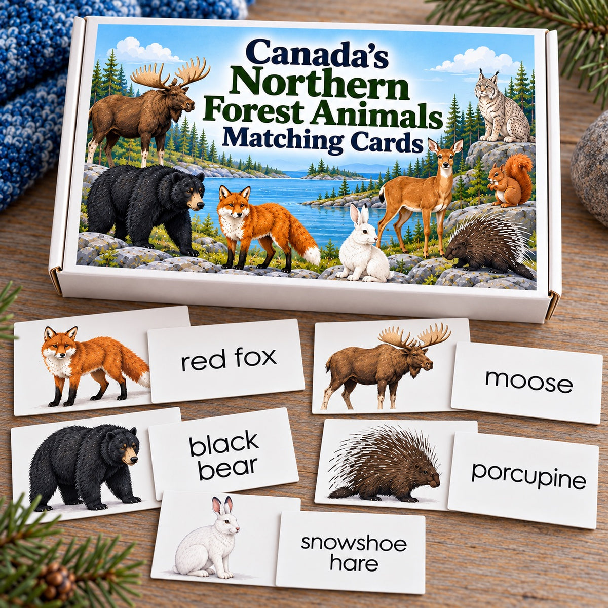 Canada's Northern Forest Animals Matching Game