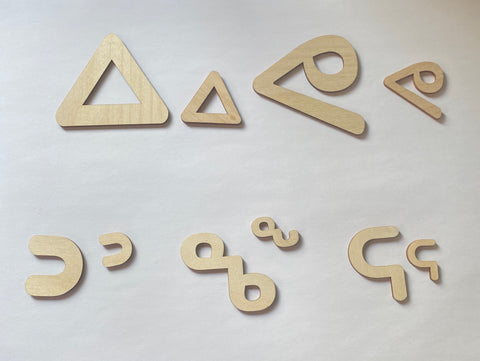Jumbo Size Inuttitut (Nunavik) Wooden Syllabic Symbols - Class set