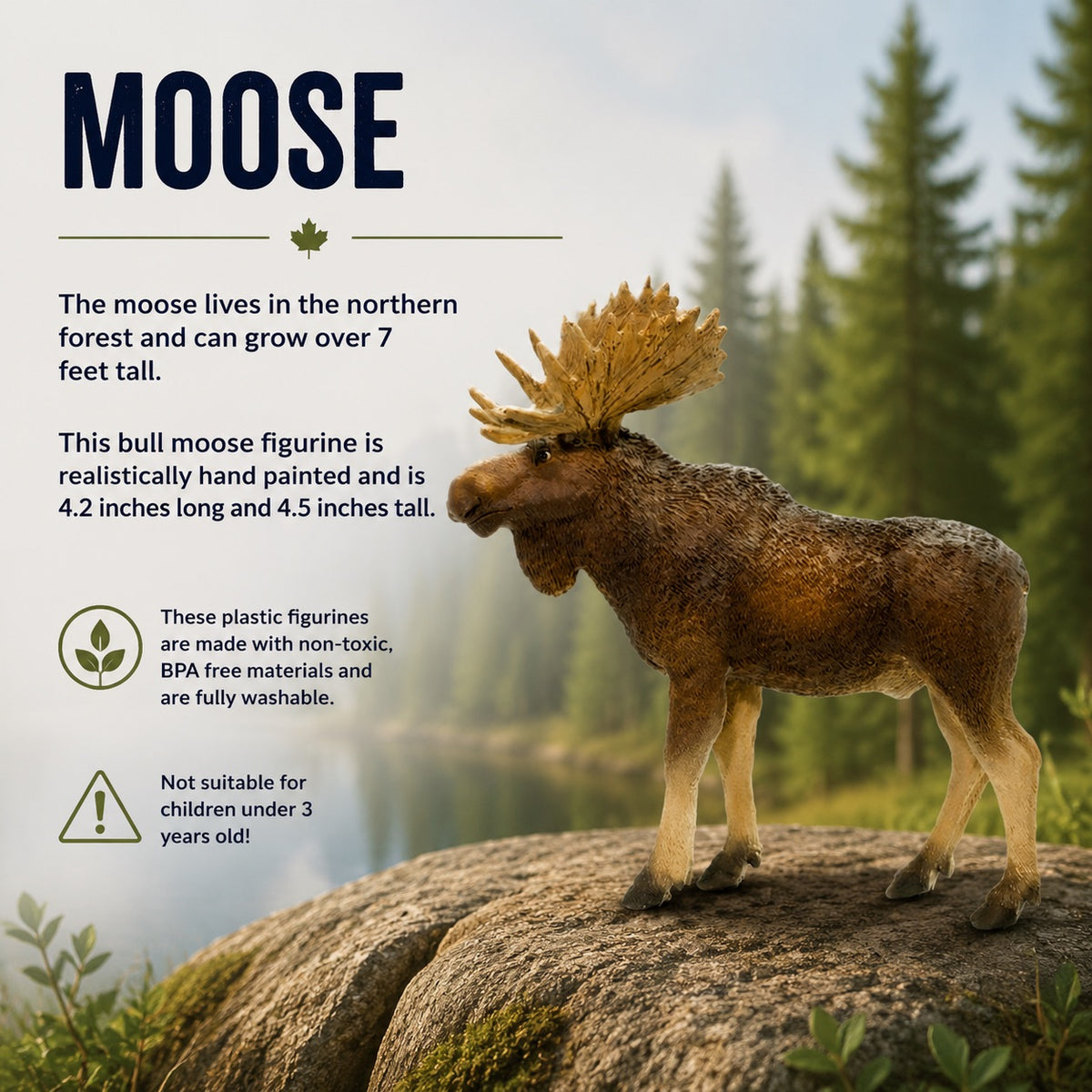 Moose Bull Figurine