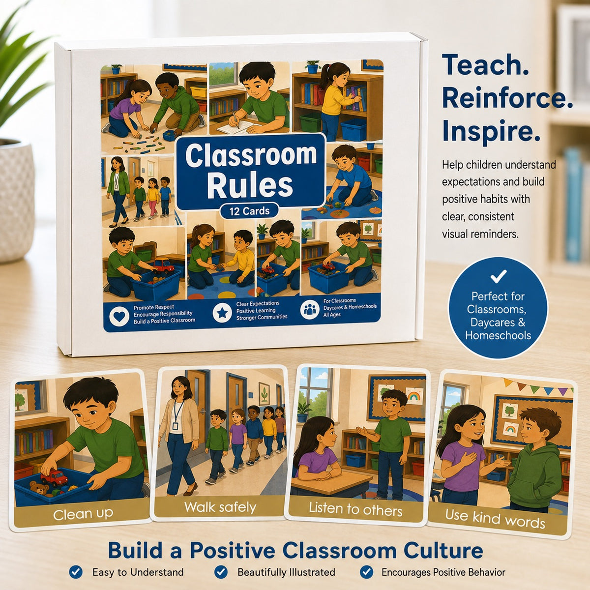 Classroom Rules Picture Cards