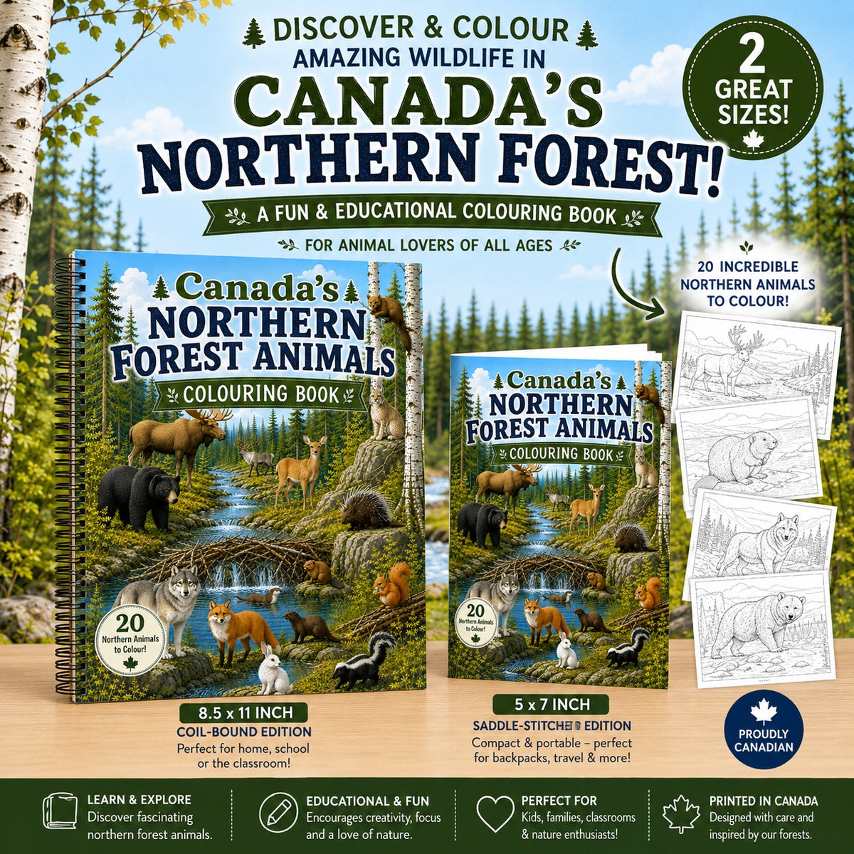 Canada's Northern Forest Colouring Book