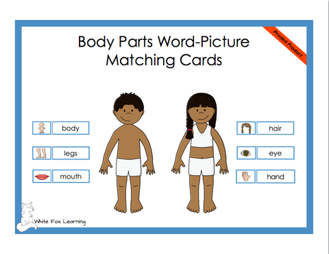 Body Parts Word-Picture Matching Cards - Printed Product