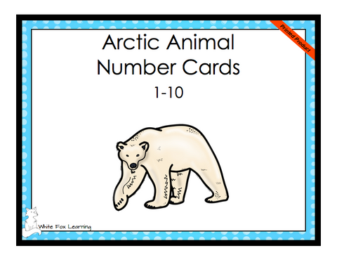 Arctic Animals Number Cards - 1-10 - Printed Product