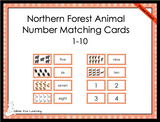 Northern Forest Animals Number Matching Cards - 1-10 - Printed Product
