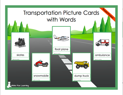 Transportation Picture Cards - Printed Product