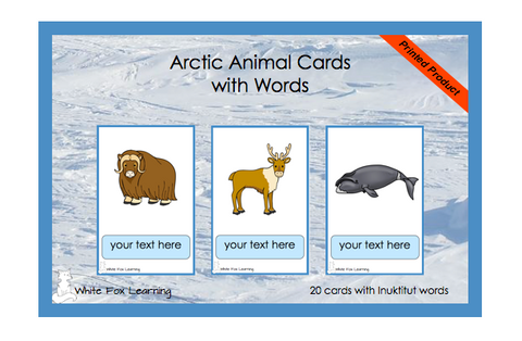 Arctic Animals Cards with Words - Printed Product